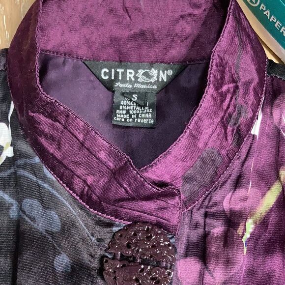 Citron silk kimono jacket -light,Size small - Picture 3 of 10